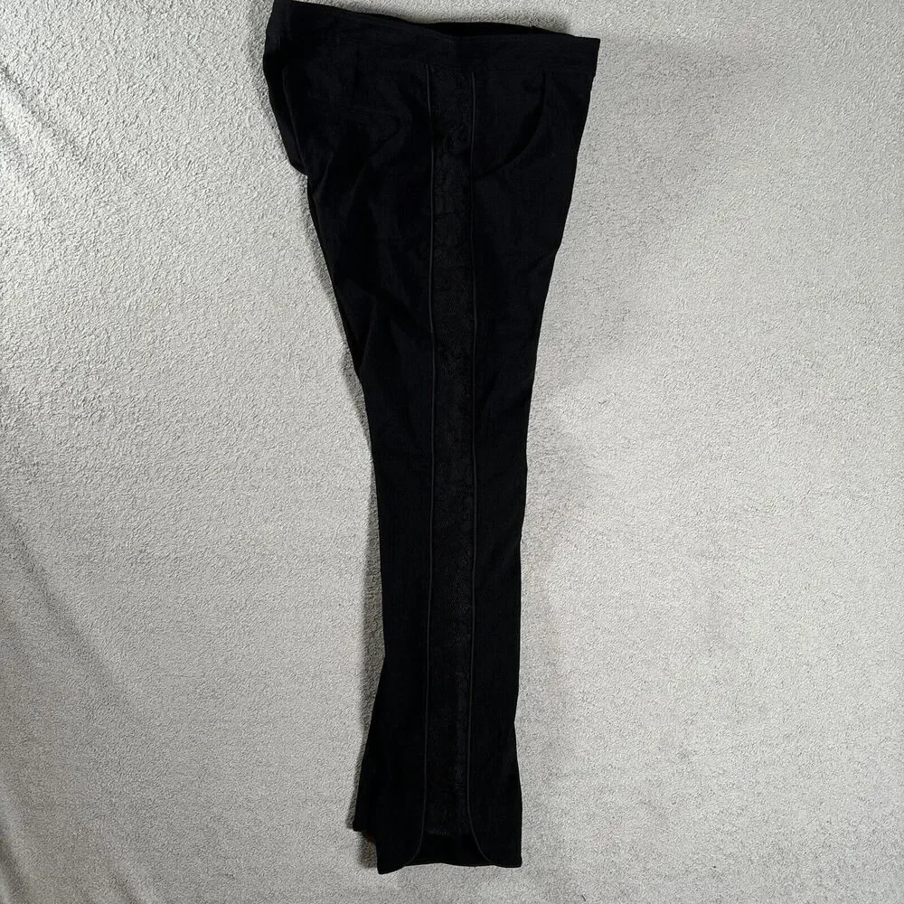 Zac Zac‎ Posen Pants Women's Size 8 Black Straight Leg Lace Sides Goth